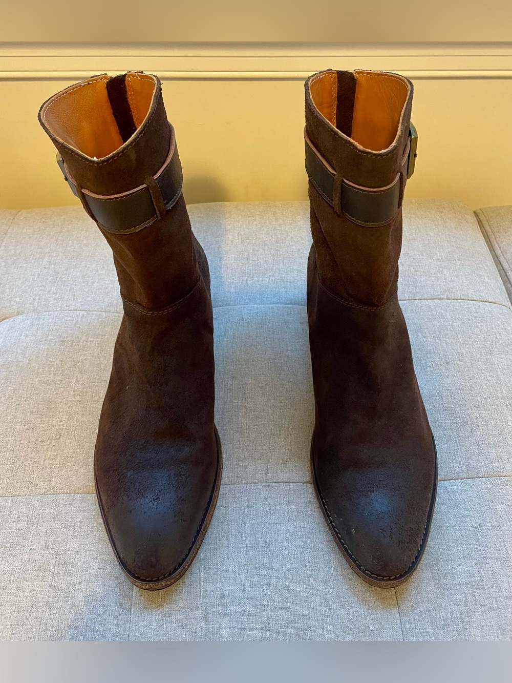 Praline Brown Leather Mid-Calf Buckle Boots by Blackstone - EU 39 US 8.5